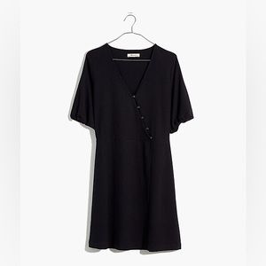 Madewell Black Cross-Front Button Dress